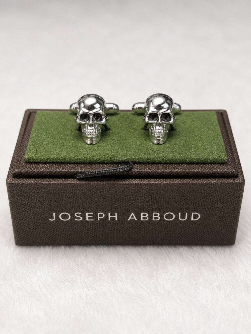 Joseph Abboud Silver Skull Men's Cufflinks - Gothic / Halloween - Stylish NEW